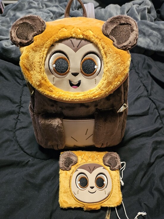 Loungefly Handbags - Star Wars Wicket Ewok Loungefly Backpack with Matching Wallet